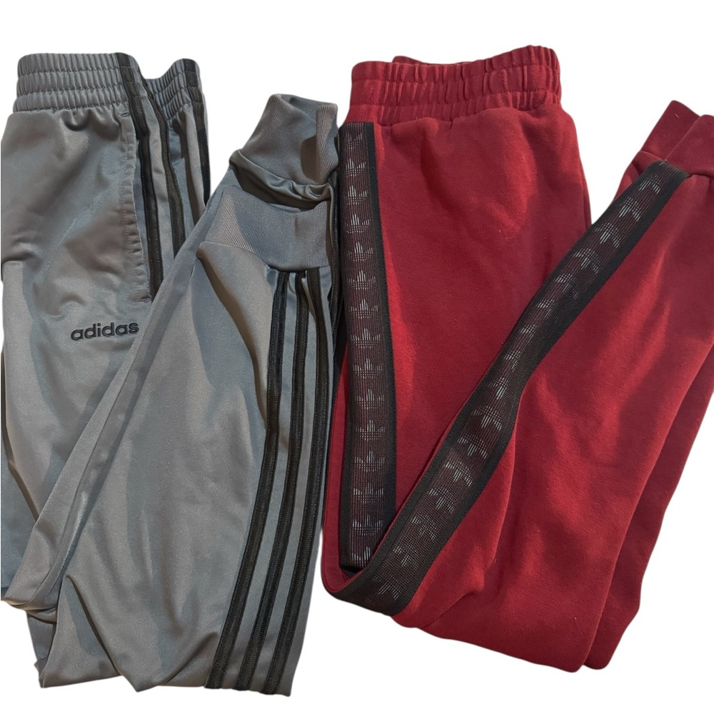 Bundle of 2 Adidas Kids Gray and Red Sweatpants Set